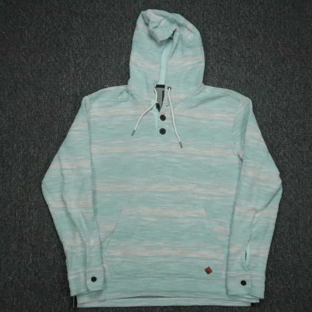 Baja Llama Hoodie Mens Large Blue Pullover Midweight Paamul Poncho French‎ Terry